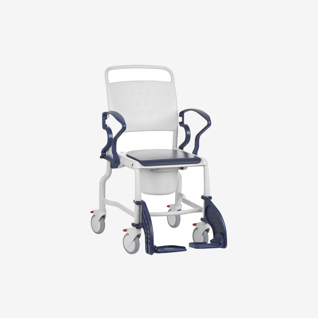 *Chaise de toilette à roulettes, y compris seau de toilette Bonn1