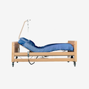 Electric adjustable hospital bed with side rails and self-lifting aid