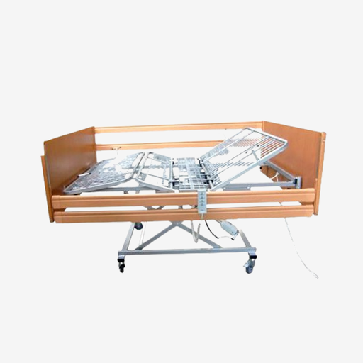 [VK-SLP-005] Elektrisch bed inclusief zelfoprichter en zijsponden (tot 210 kg) - kleur : Beuk