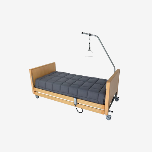 Lit d’hôpital électrique avec barrières latérales et perroquet avec choix de couleur